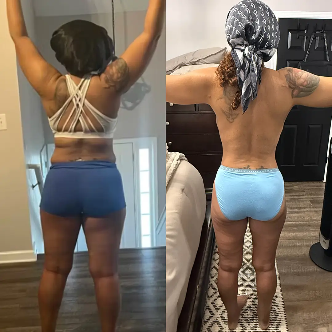 Before and after of client #6 taking fitness coaching