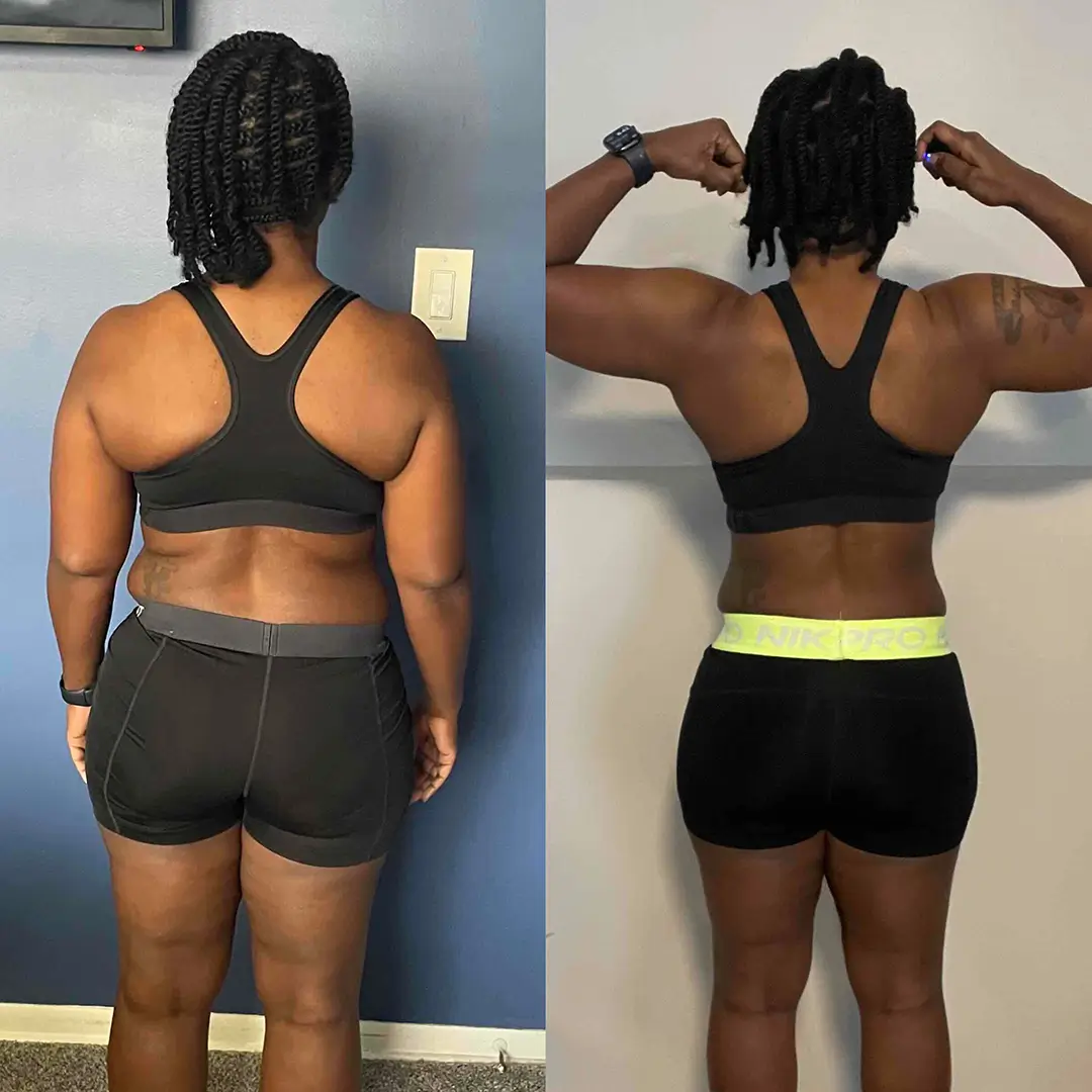 Before and after of client #7 taking fitness coaching