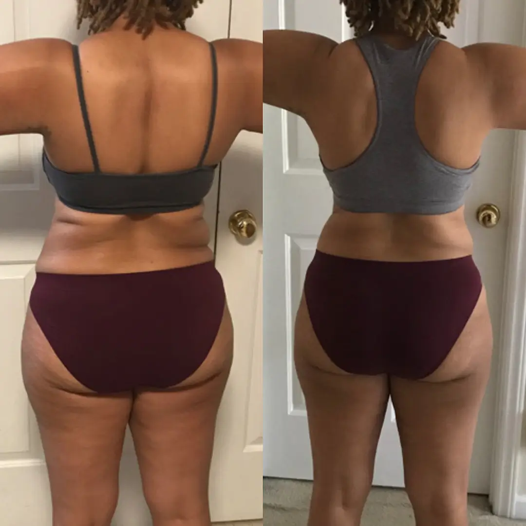 Before and after of client #8 taking fitness coaching