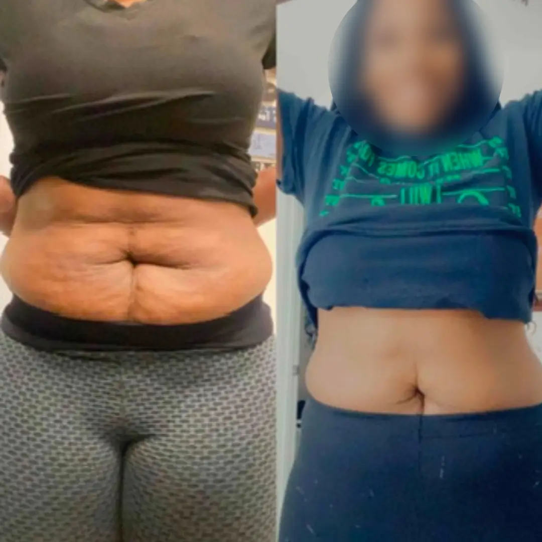 Before and after of client #9 taking fitness coaching